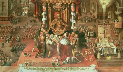 The Delivery of the Augsburg Confession, 25th June 1530 by German School